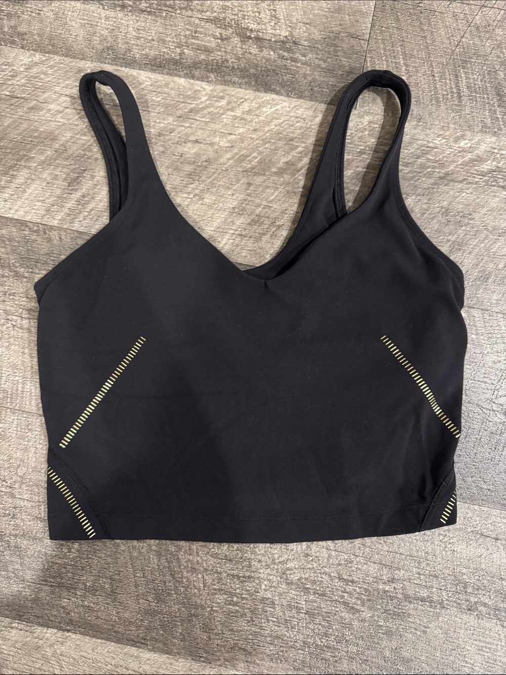 lululemon athletica Black Align Tank with Gold Accent